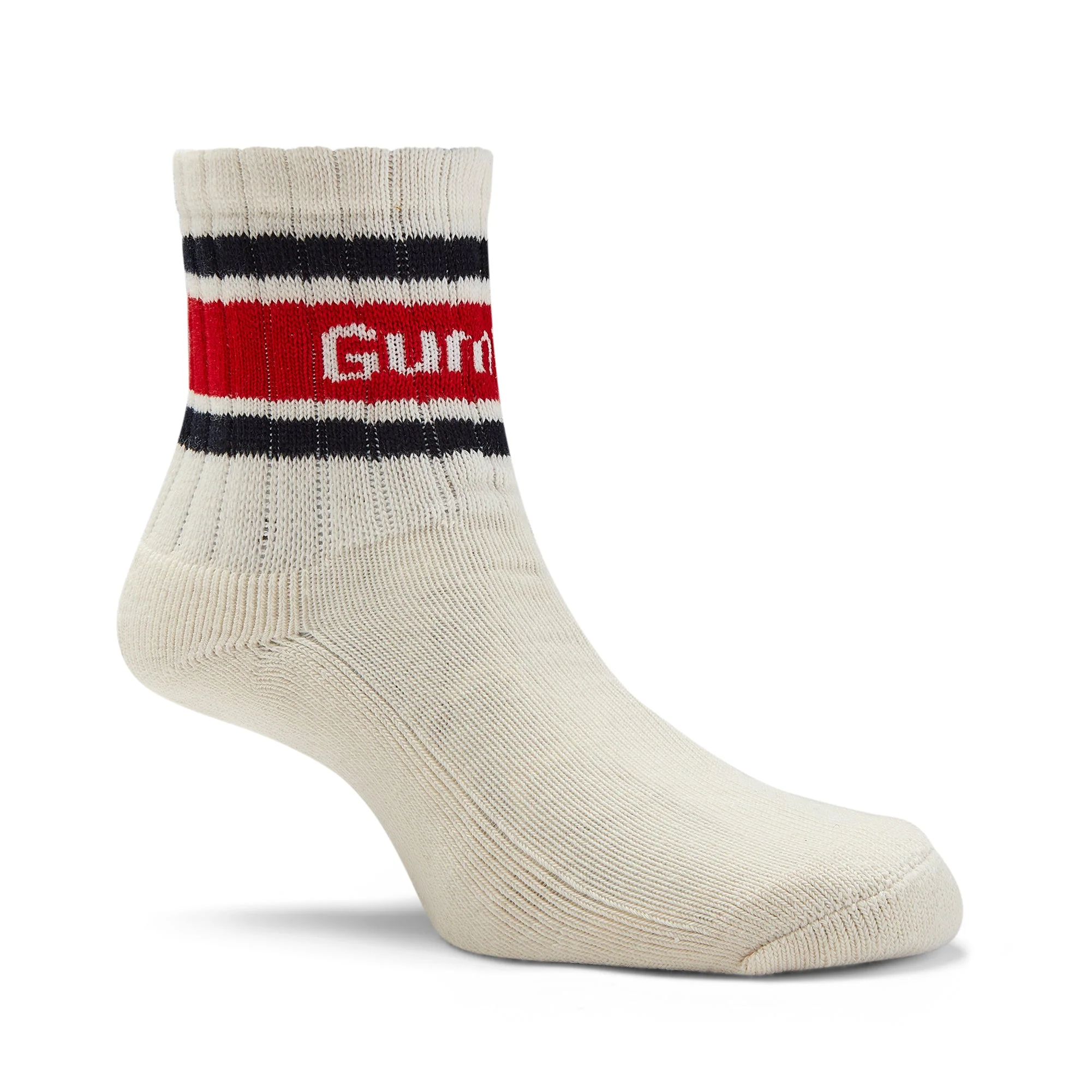 GUM Crew Sock - Men's - Cream & Red - Image 7
