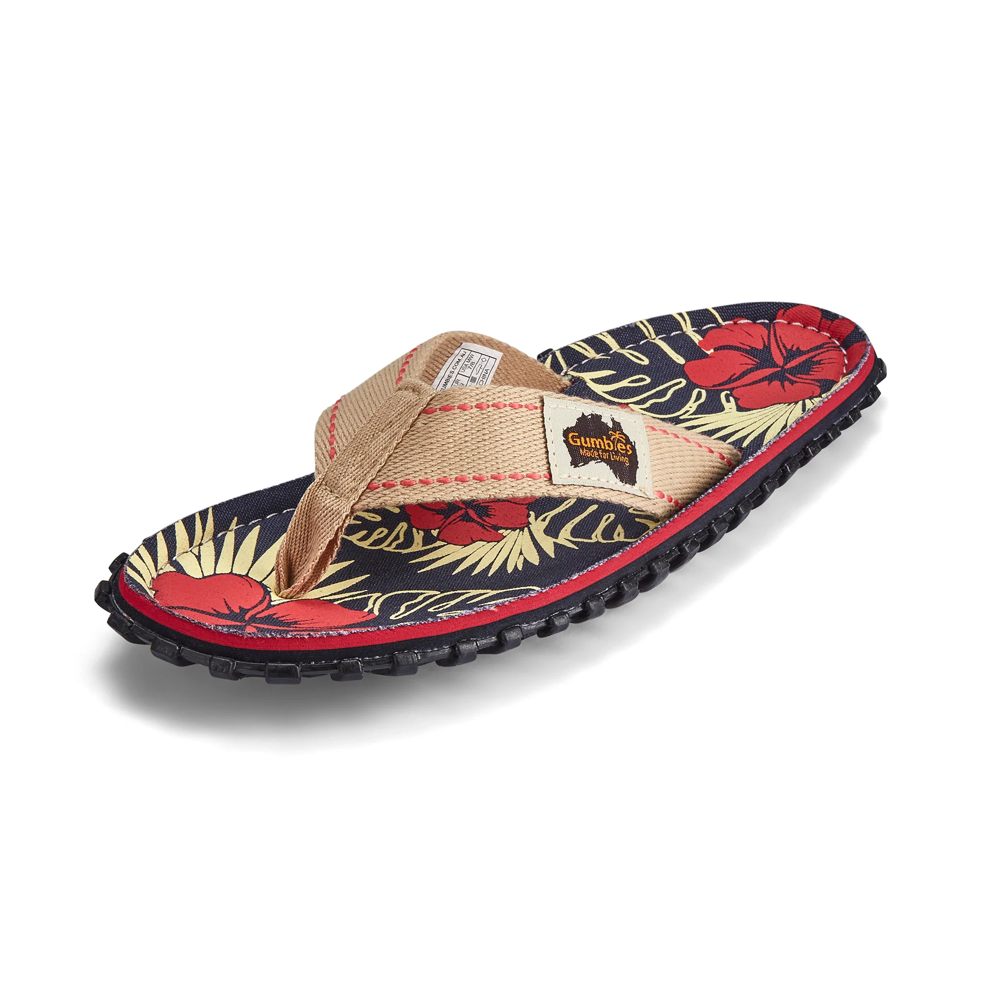Islander Flip-Flops - Men's - Denim Hibiscus - Image 4