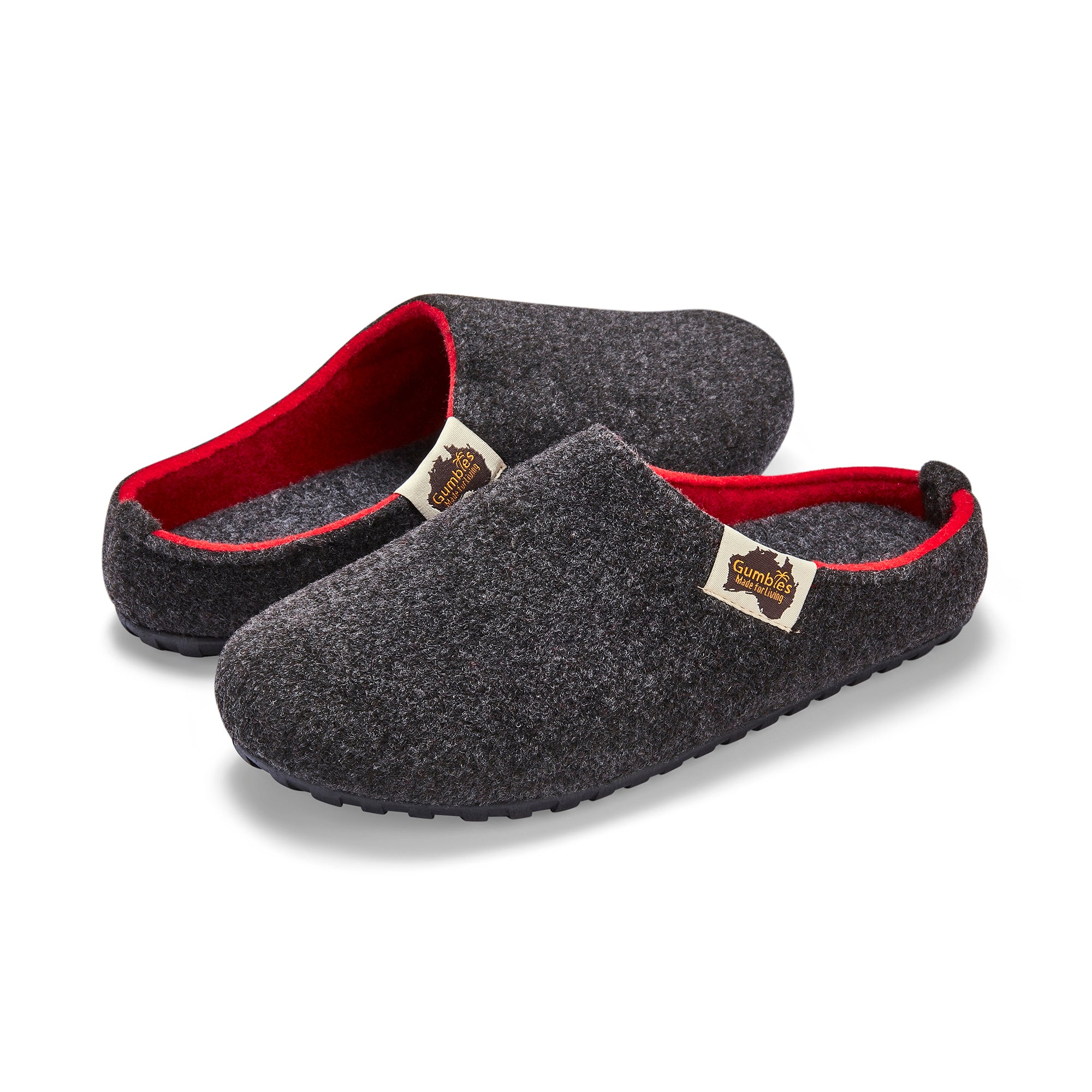 Outback Slippers - Men's - Charcoal & Red - Image 4