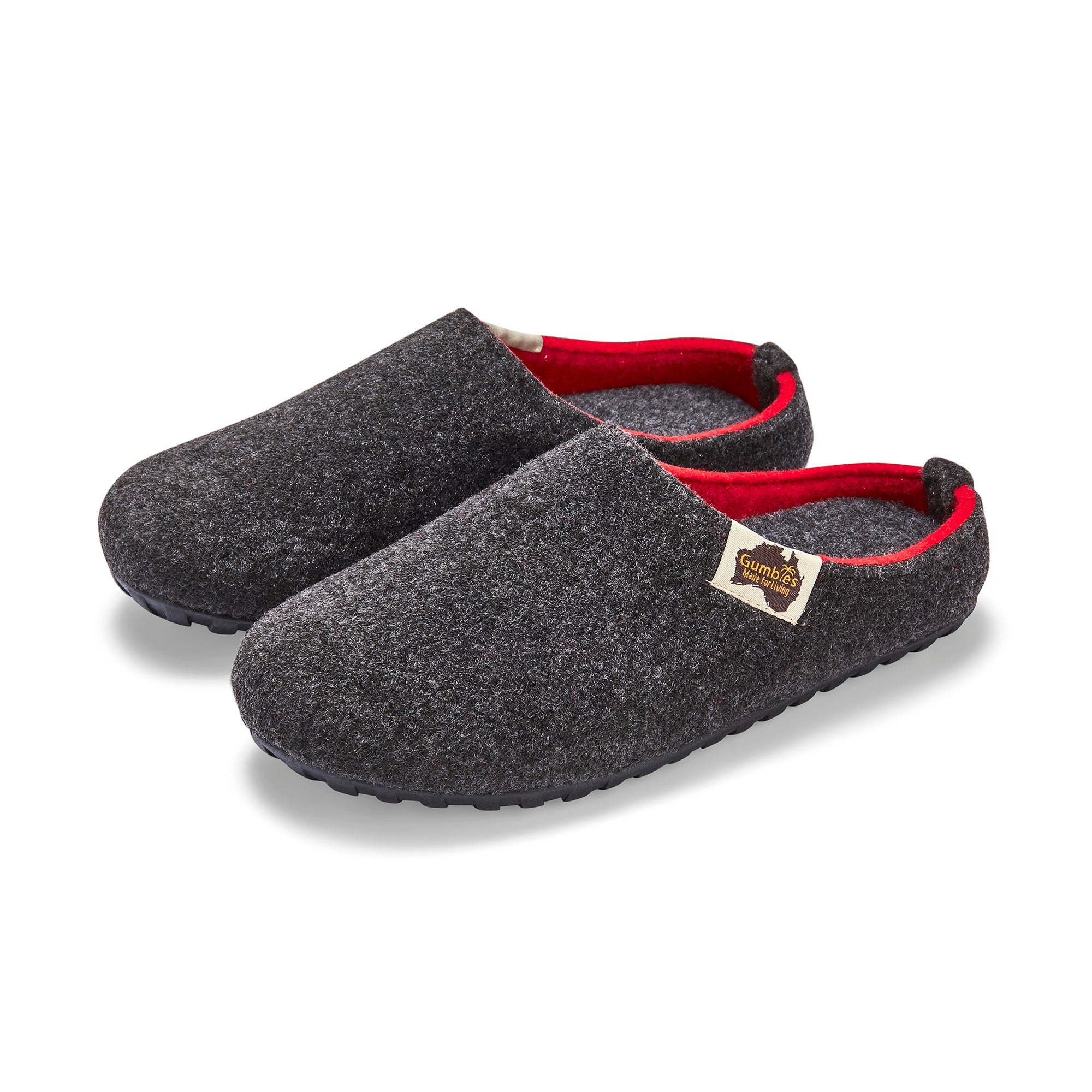 Outback Slippers - Men's - Charcoal & Red - Image 5