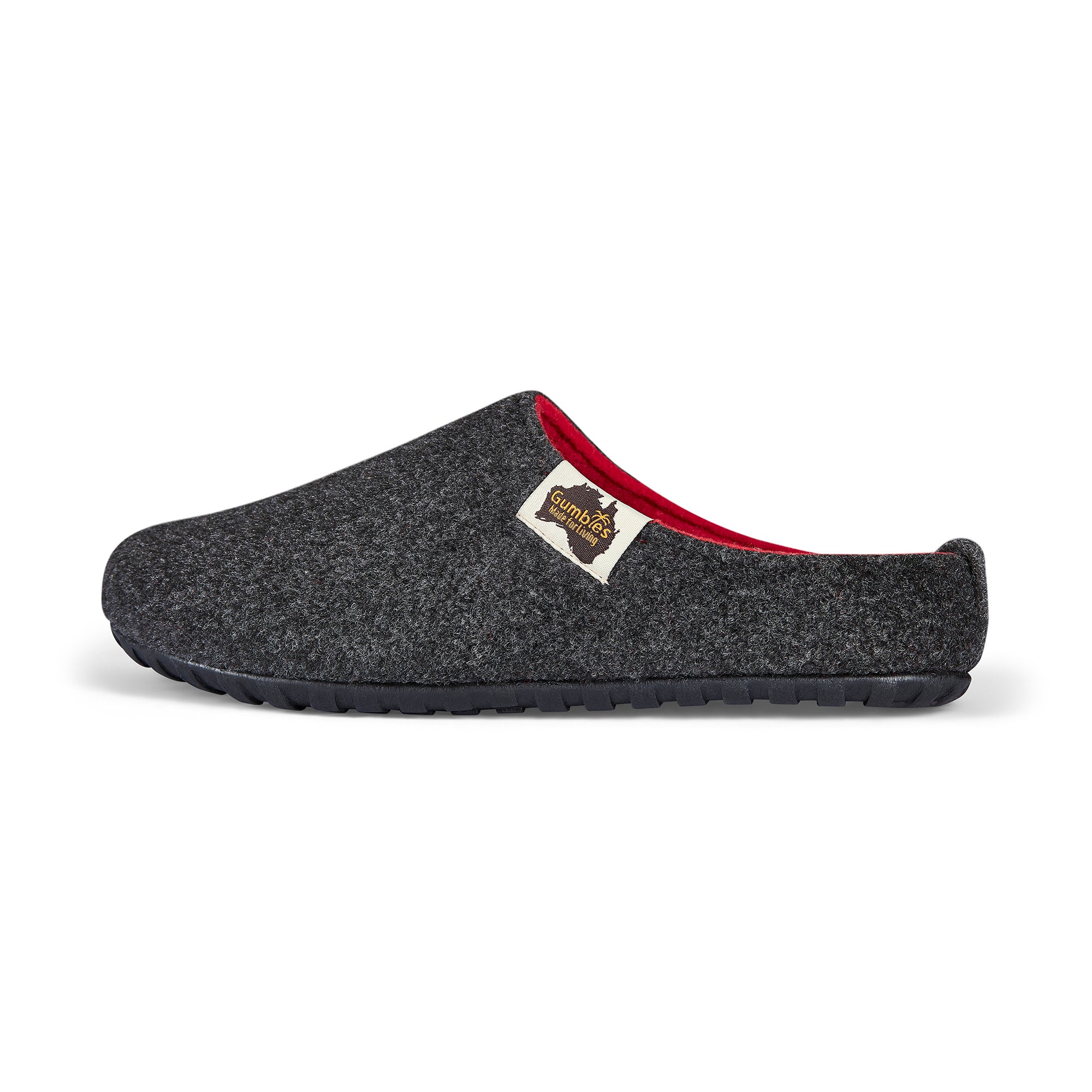 Outback Slippers - Men's - Charcoal & Red - Image 6