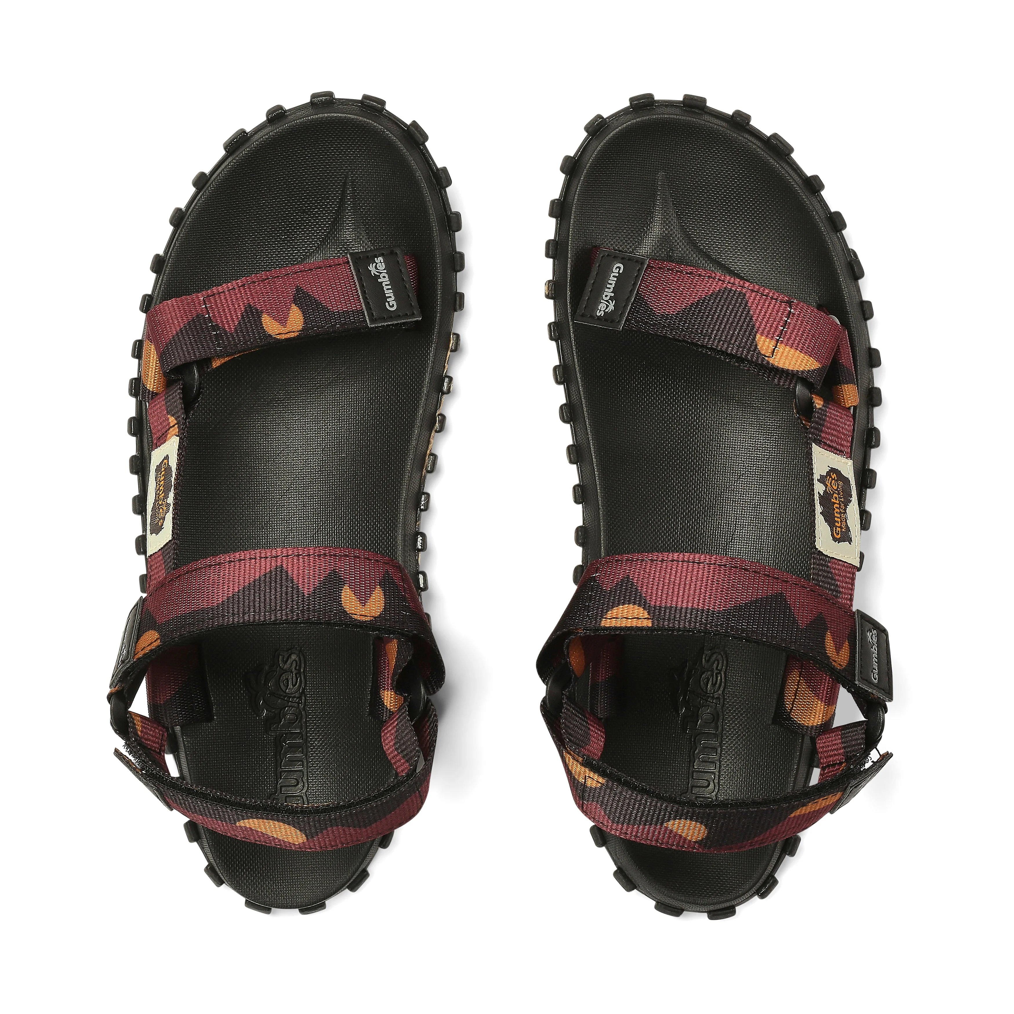 Scrambler Sandals - Men's - Burgundy & Orange - Image 3